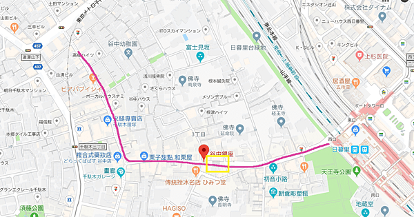 東京景點日暮里谷中銀座老街地圖