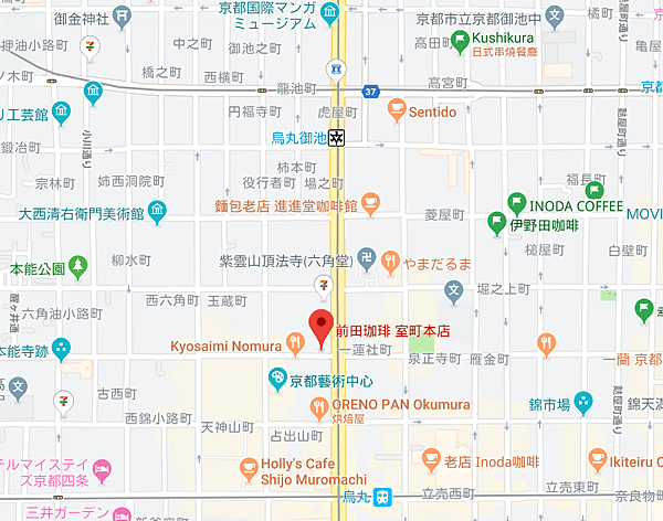 日本京都美食咖啡廳│前田咖啡地理位置
