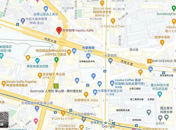 台北不限時咖啡廳推薦好休咖啡地理位置