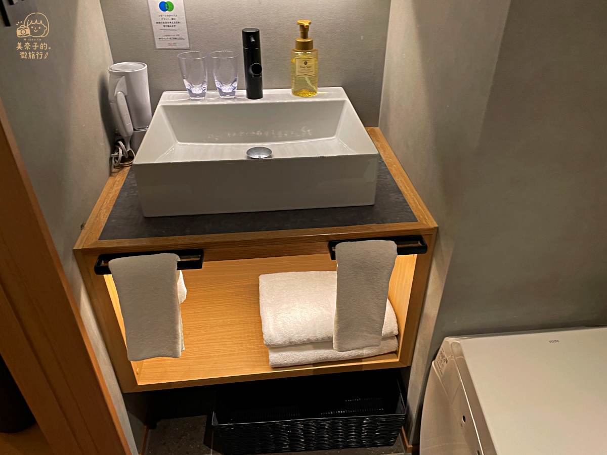 京都飯店｜androoms安住睦世酒店標準雙人房衛浴設備