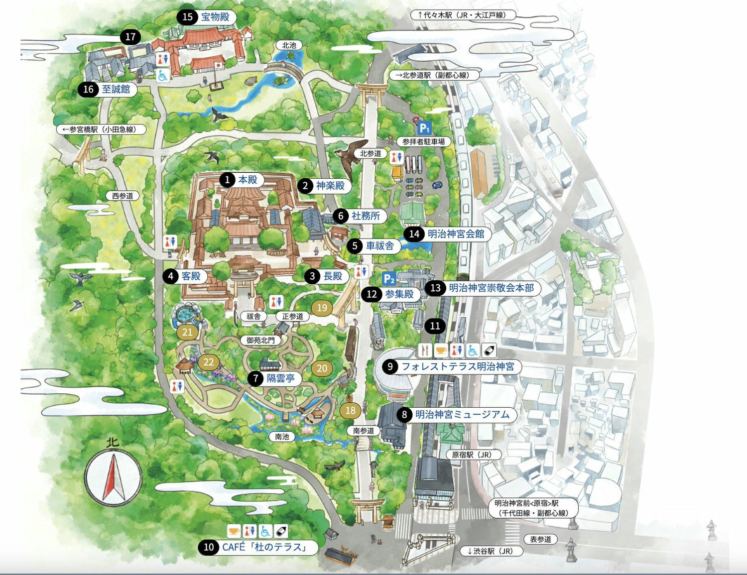 【東京明治神宮】2026祈求參拜開放時間、御守、外苑必看景點、周邊美食、交通攻略 - 第4張圖 東京明治神宮參拜路線