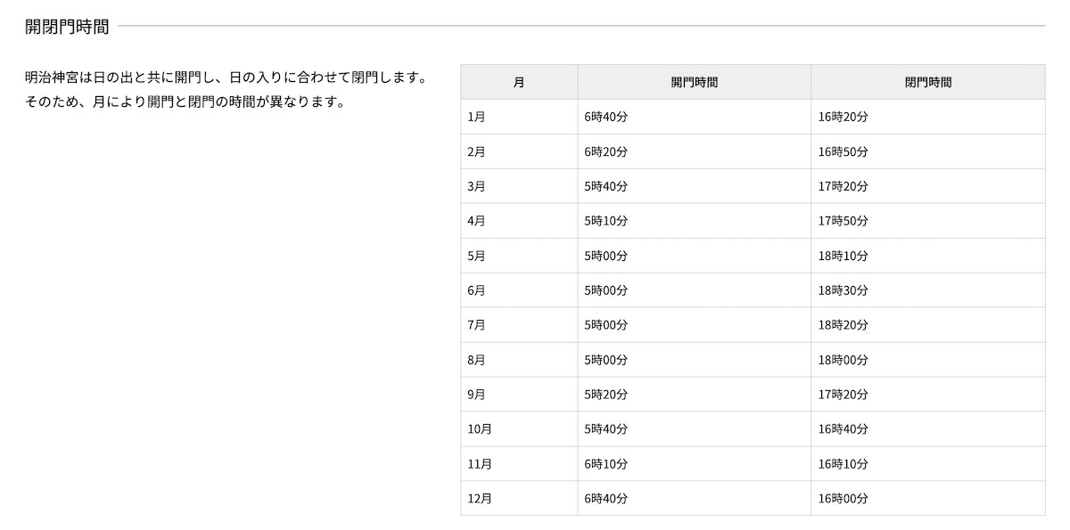 【東京明治神宮】2026祈求參拜開放時間、御守、外苑必看景點、周邊美食、交通攻略 - 第5張圖 東京明治神宮開放時間