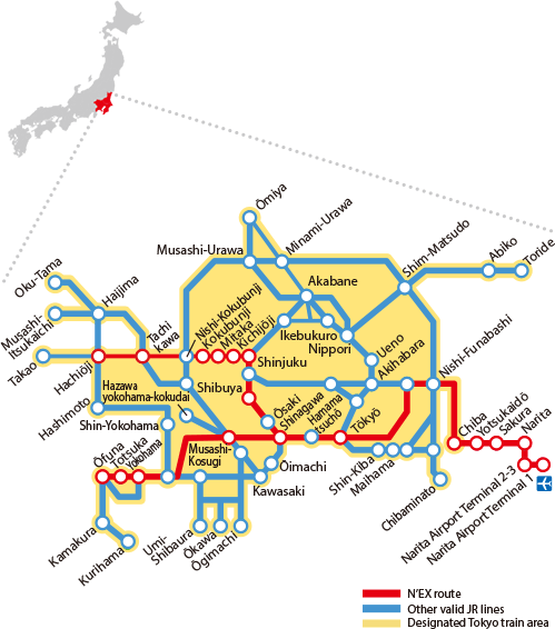 搭成田特快N'EX可以去哪裡？N'EX停靠車站