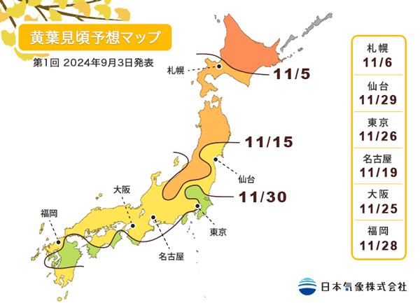 2024京都賞楓黃葉預測時間