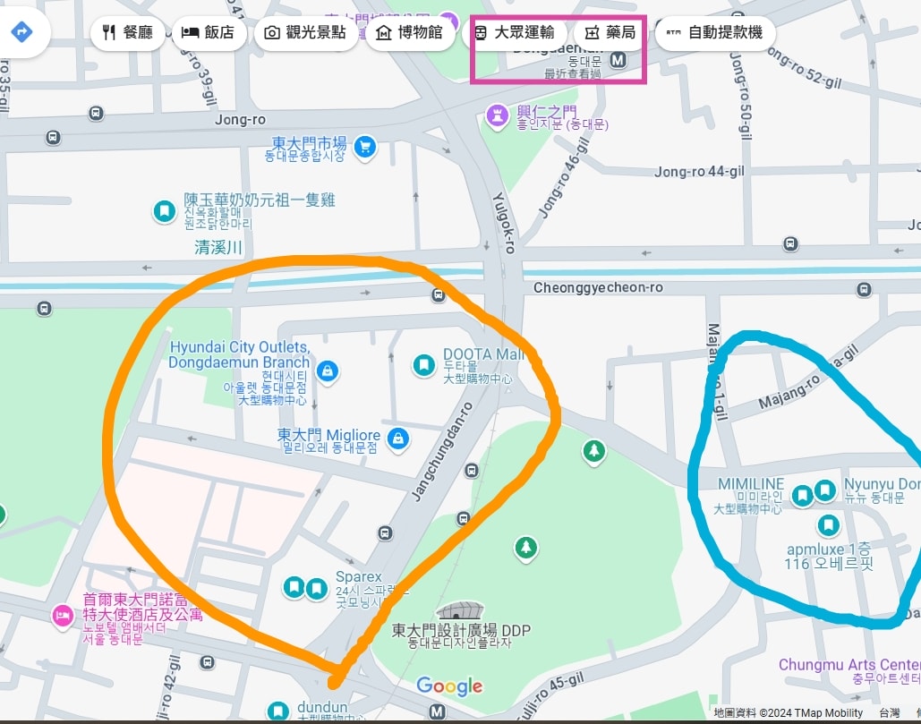 東大門逛街地圖
