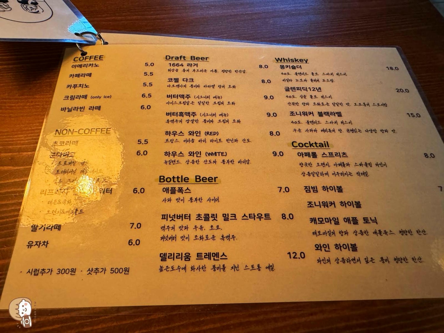 釜山南浦洞美食｜鄉村風格裝潢可愛咖啡廳：madame마담 마담 菜單