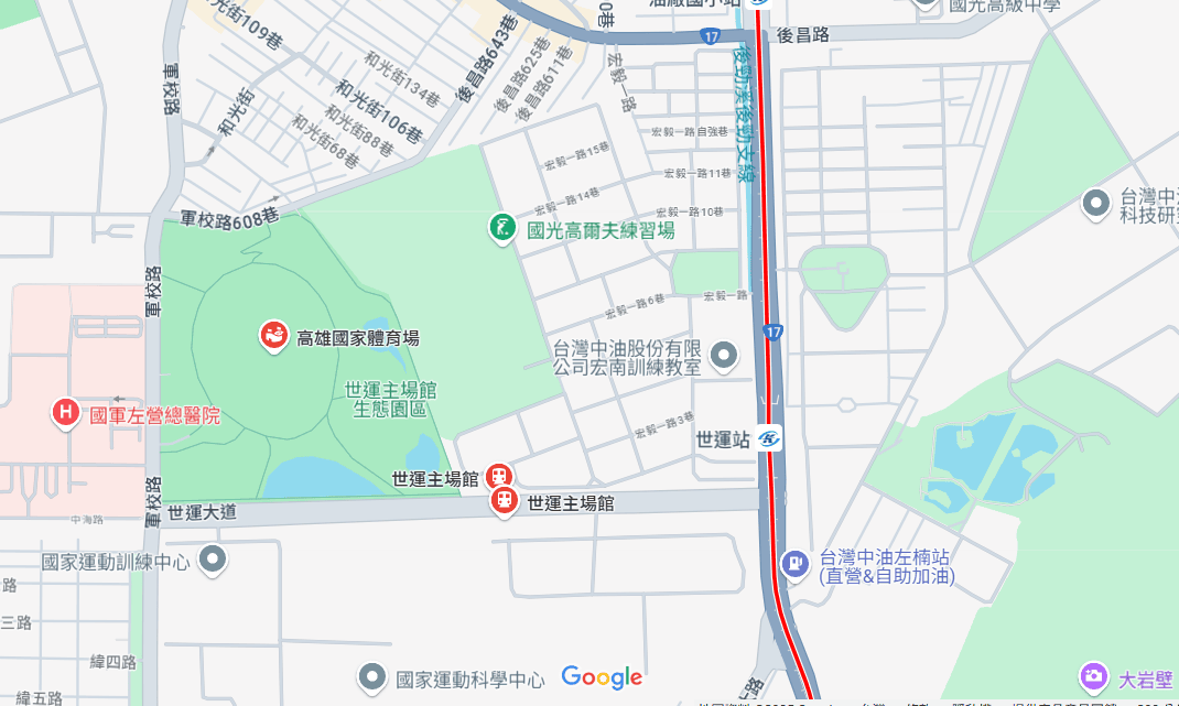 高雄世運主場館地理位置