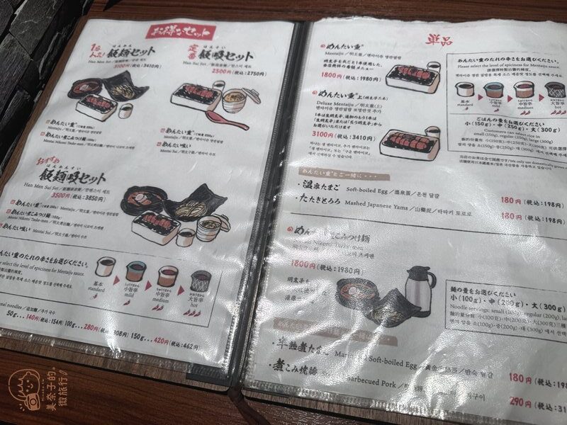 福岡美食｜博多元祖明太重 菜單