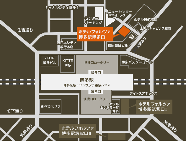 【2026福岡住宿】Forza飯店:博多車站博多口、筑紫口都有分館,附腳底按摩 - 第2張圖 福岡住宿|Forza飯店集團博多車站分館交通方式